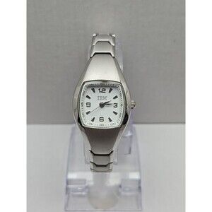 Tomax IBM Womens Quartz Watch Silvertone Tonneau White Dial Bracelet New Battery